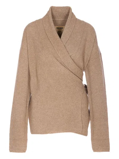 UMA WANG BOW CUTOUT CARDIGAN