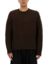 Uma Wang Boxy Brown Alpaca Blend Sweater In Brown