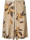 Uma Wang Branches-print Shorts In 中性色