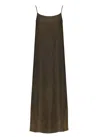 Uma Wang Floral Midi Dress Side Slit In Brown