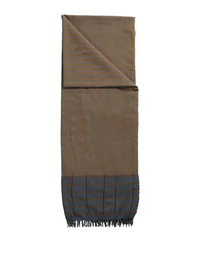 UMA WANG BROWN BLUE SCARF