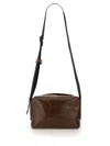 Uma Wang Textured Carbon Fiber Shoulder Bag With Adjustable Strap In Brown