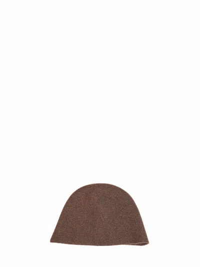 Uma Wang Brown Cashmere Knit Bucket Hat