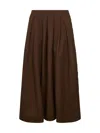 Uma Wang Brown Frontera Canvas Gomes Pleated Midi Skirt In Brown