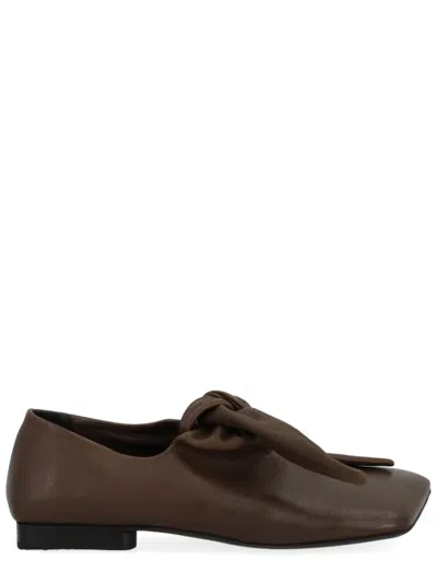 Uma Wang Brown Knot Leather Loafers In Multi