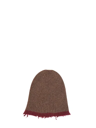 Uma Wang Brown Ribbed Cashmere Knit Beanie
