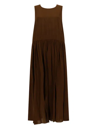 Uma Wang Brown Round Neck Maxi Dress