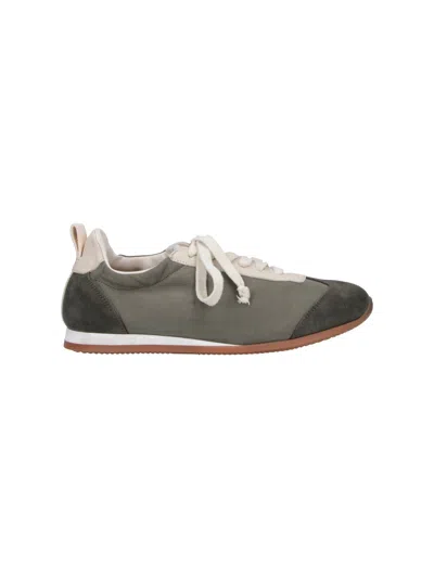 Uma Wang Brown Rounded Toe Leather Sneakers In Gray