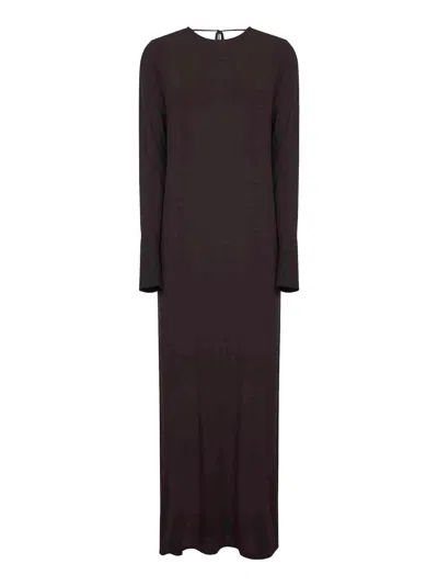 Uma Wang Brown Stretch Jersey Dea Long Dress