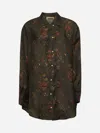 Shop Uma Wang Brown Twill Tyesha Printed Shirt