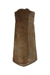 Uma Wang Brown Viscose Blend Tum Top In Mustard