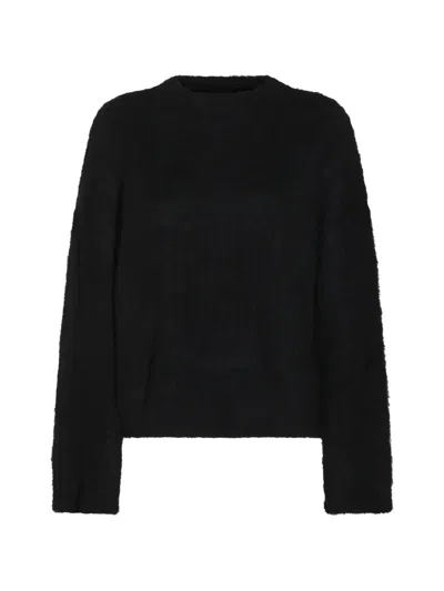 Uma Wang Brushed Crew-neck Sweater In Black