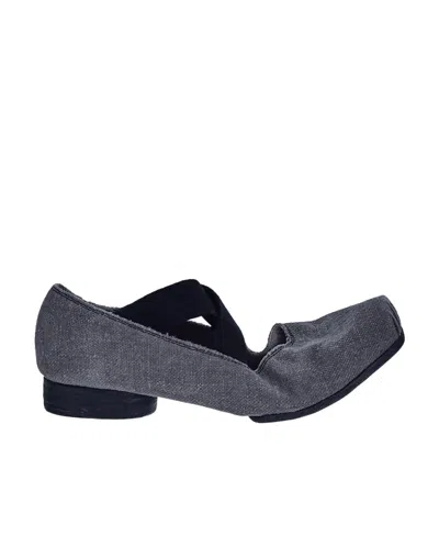 Uma Wang Brushed-effect Leather Ballerina Shoes In Gray