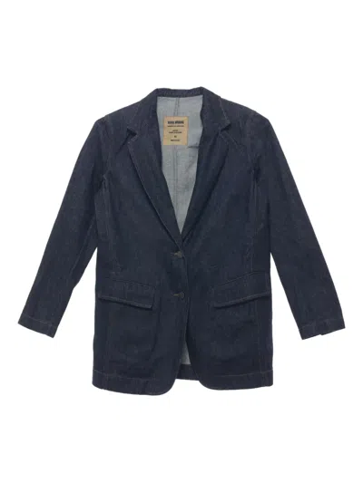 UMA WANG BUTTON-FASTENING DENIM BLAZER