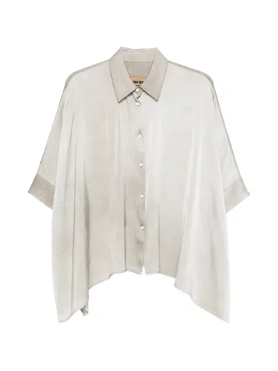 Uma Wang Button Short Sleeve Top In White