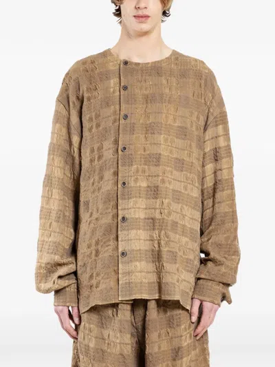 Uma Wang Buttoned Shirt In Brown