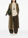 Uma Wang Velvet Texture Camelot Coat With Peak Lapels In Green