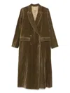 Uma Wang Velvet Texture Camelot Coat With Peak Lapels In Green