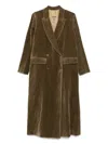 Uma Wang Velvet Texture Camelot Coat With Peak Lapels In Brown