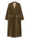 Uma Wang Velvet Texture Camelot Coat With Peak Lapels In Brown