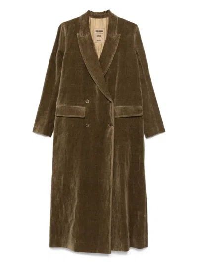 UMA WANG CAMELOT DOUBLE-BREASTED RIBBED COAT