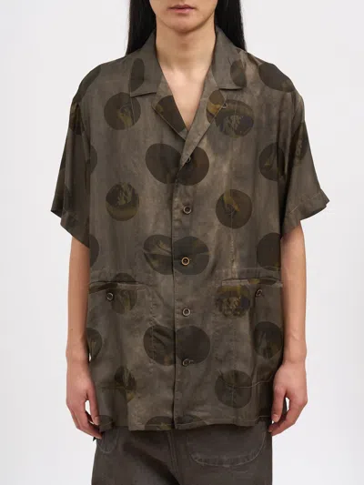 Uma Wang Camicia Therry In Viscosa E Cupro In Blue