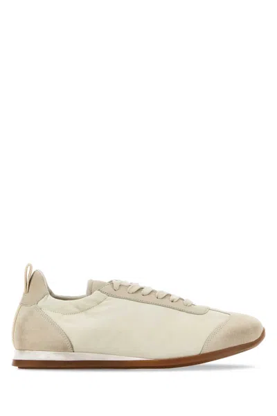 Uma Wang Canvas And Suede Sneaker In White