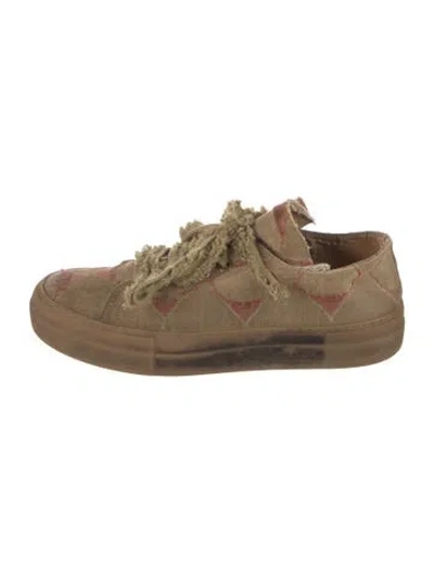 Pre-owned Uma Wang Canvas Patterned Sneakers In Neutrals