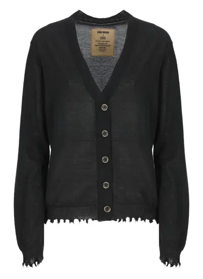Uma Wang Cashmere Cardigan In Black