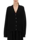 Uma Wang Cashmere Cardigan With Relaxed Fit And Button-down Front In Black