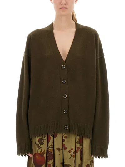 Uma Wang Cashmere Cardigan With Buttons In Brown
