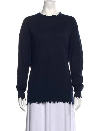 Pre-owned Uma Wang Cashmere Crew Neck Sweater In Blue