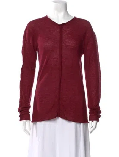 Pre-owned Uma Wang Cashmere Crew Neck Sweater In Burgundy