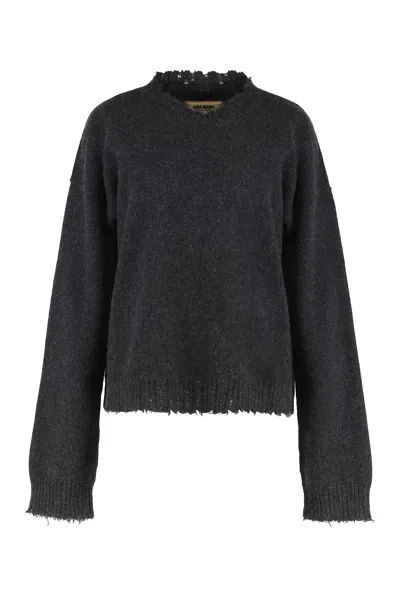 Uma Wang Cashmere Crewneck Sweater In Gray