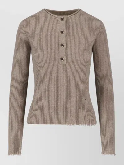 Uma Wang Cashmere Crewneck Sweatshirt In Brown
