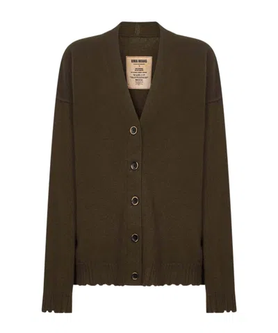 Uma Wang Cashmere Knit Over Cardigan In Brown