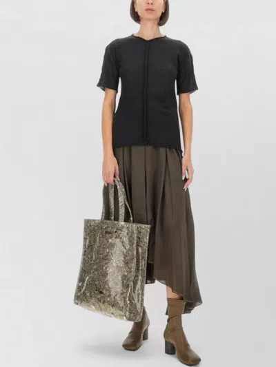 Uma Wang Cashmere Knit T-shirt Short Sleeves Seams In Black