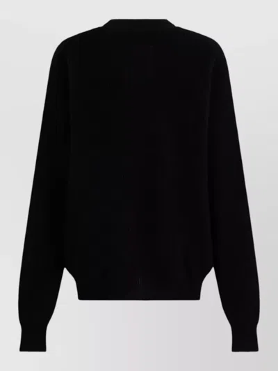 Uma Wang Cashmere Oversized Crew Neck Sweater In Black