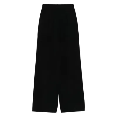 Uma Wang Ribbed Texture Wide Leg Trousers In Black