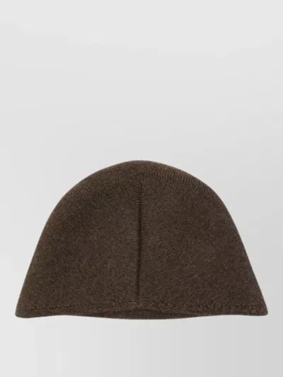 Uma Wang Cashmere Ribbed Beanie In Brown