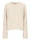 Uma Wang Beige Cashmere Sweater With Ribbed Detailing In Neutral