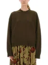 Uma Wang Green Cashmere Sweater With Distressed Details In Green