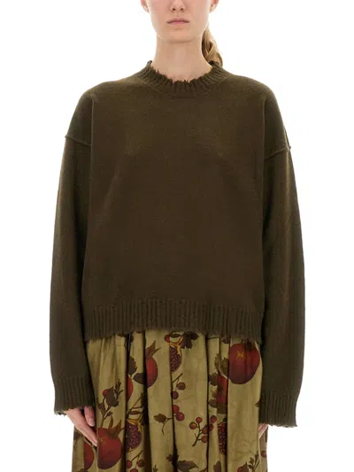 Uma Wang Cashmere Sweater With Bangs In Green