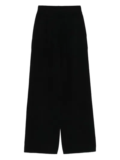Uma Wang Ribbed Texture Wide Leg Trousers In Black
