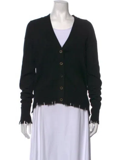 Pre-owned Uma Wang Cashmere V-neck Sweater In Black