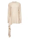 Uma Wang Asymmetric Hem Cashmere Sweater With Long Sleeves In White