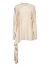 Uma Wang Asymmetric Hem Cashmere Sweater With Long Sleeves In White