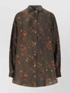 Uma Wang Brown Twill Tyesha Printed Shirt