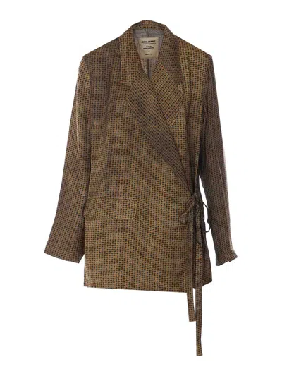 Uma Wang Mustard Brown And Blue Khlo Jacket