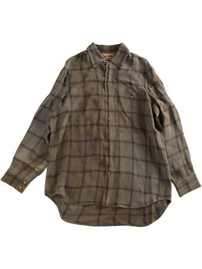 Uma Wang Check-pattern Shirt In Green